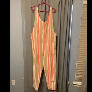 State the Label Striped Overalls